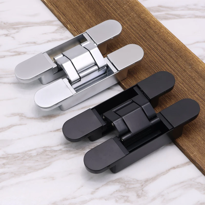 European Standards Concealed Hinge H-type  3D Adjustable  Zinc Alloy Cross Hinge Invisible Door Folding Hidden  Door Hinge