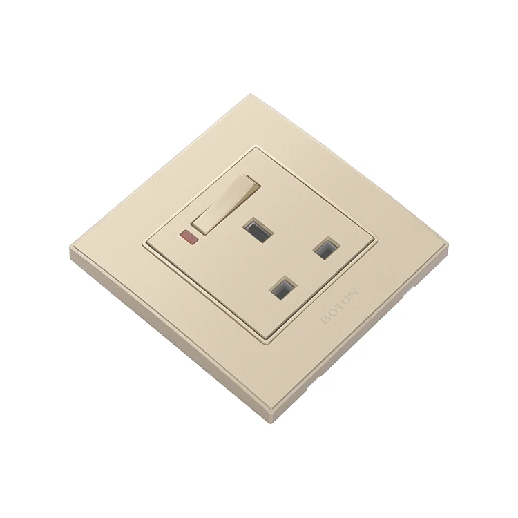 Британская стандартная однофазная двухполюсная настенная розетка 13A