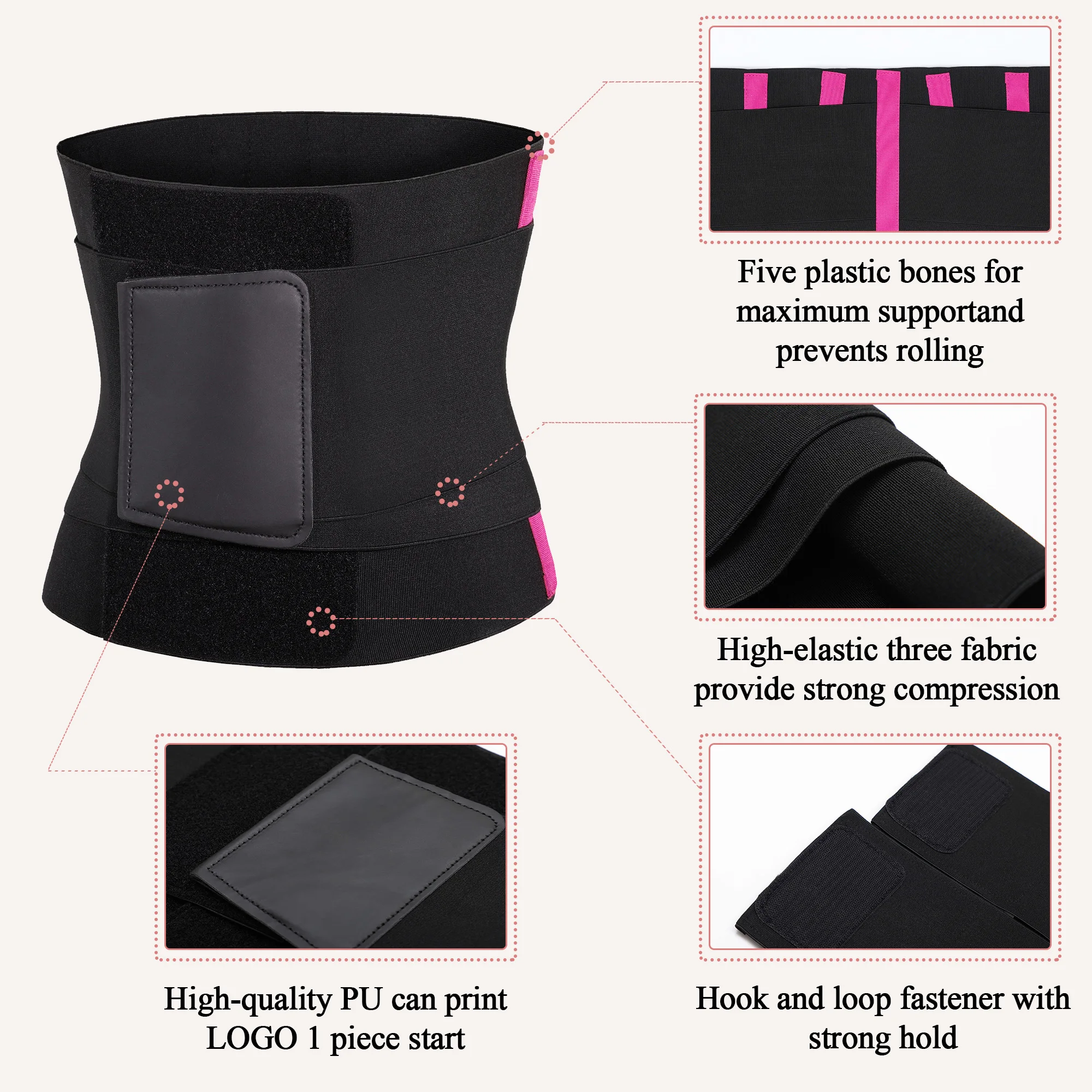 KASIQI Fashion Belt Sweat Band Bandage Corset Wrap Around Waist Trainer For Women double three belts private logo waist wrap