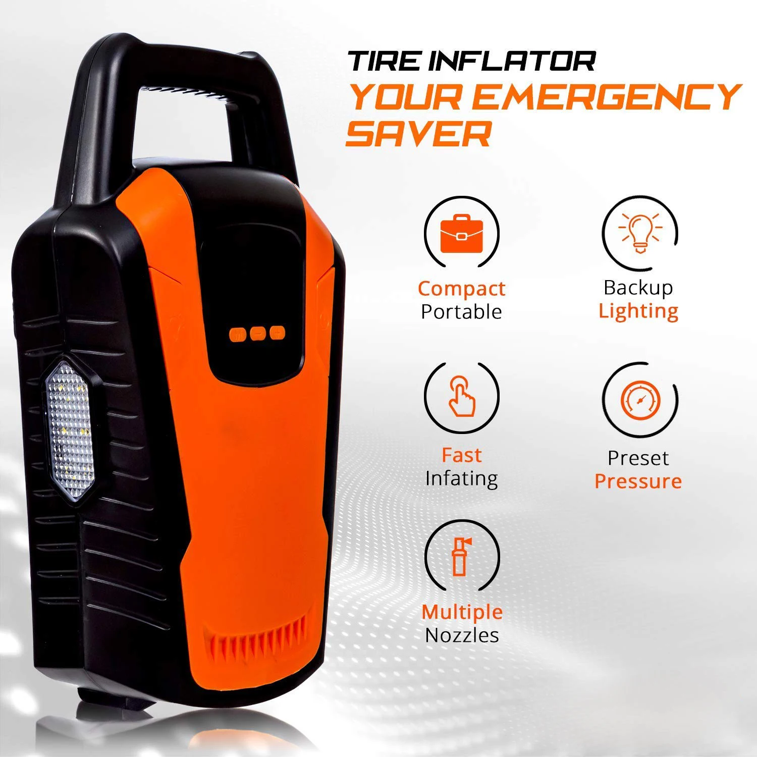 150PSI Cable Tyre Inflator Corded Air Compressor for Car Tyre Air Pump for Car Tire Auto Stop Mini 4 Pressure Units Auto Stop