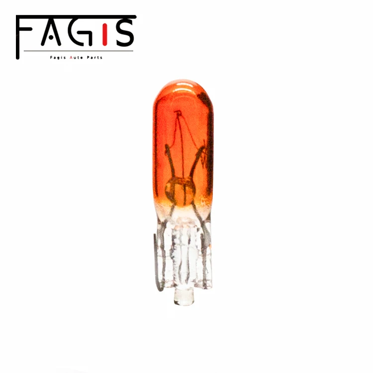 Factory T5 12v 1.2w Car Dashboard Indicator Bulb Instrument Light Amber Color