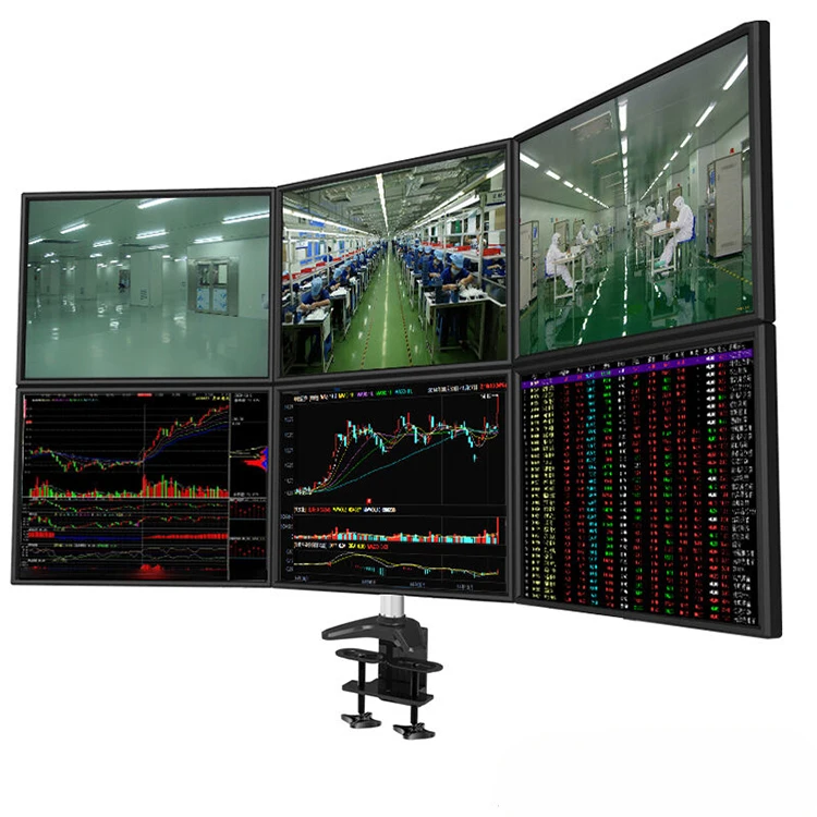 Most popular recyclable universal monitor mounting 6 arm lcd durable monitor mount stand