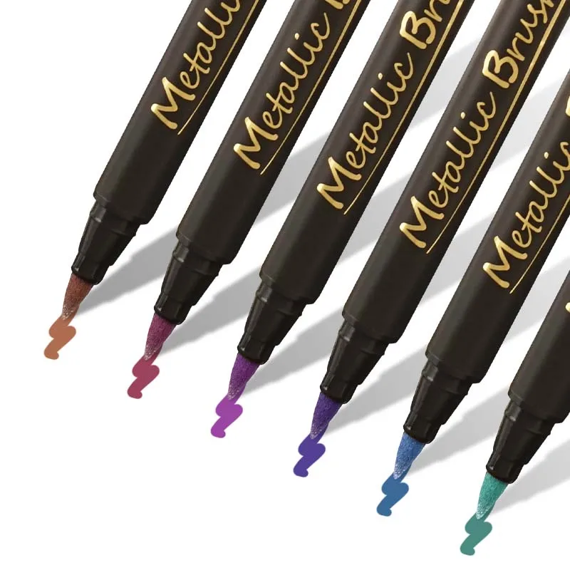 36 Colors Set Pack Metallic Marker Pen Promotional Multi-color Dual Tips Permanent Fabric Marker