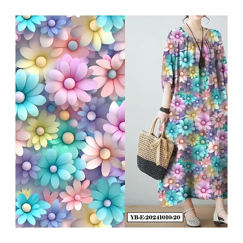 120 gsm Maza fabric 5D Digital Printing 100D Woven Polyester 4 Way Stretch Spandex Fabric