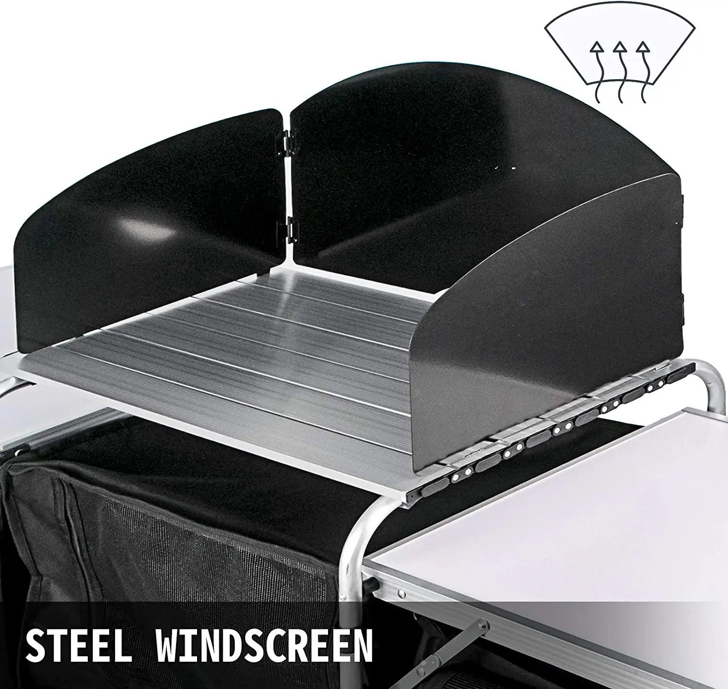 
Outdoor Activities Camp Kitchen 2-tier Table 2 Side 3 Zippered Bag Portable Camping Cook Table Camping Furnitures 