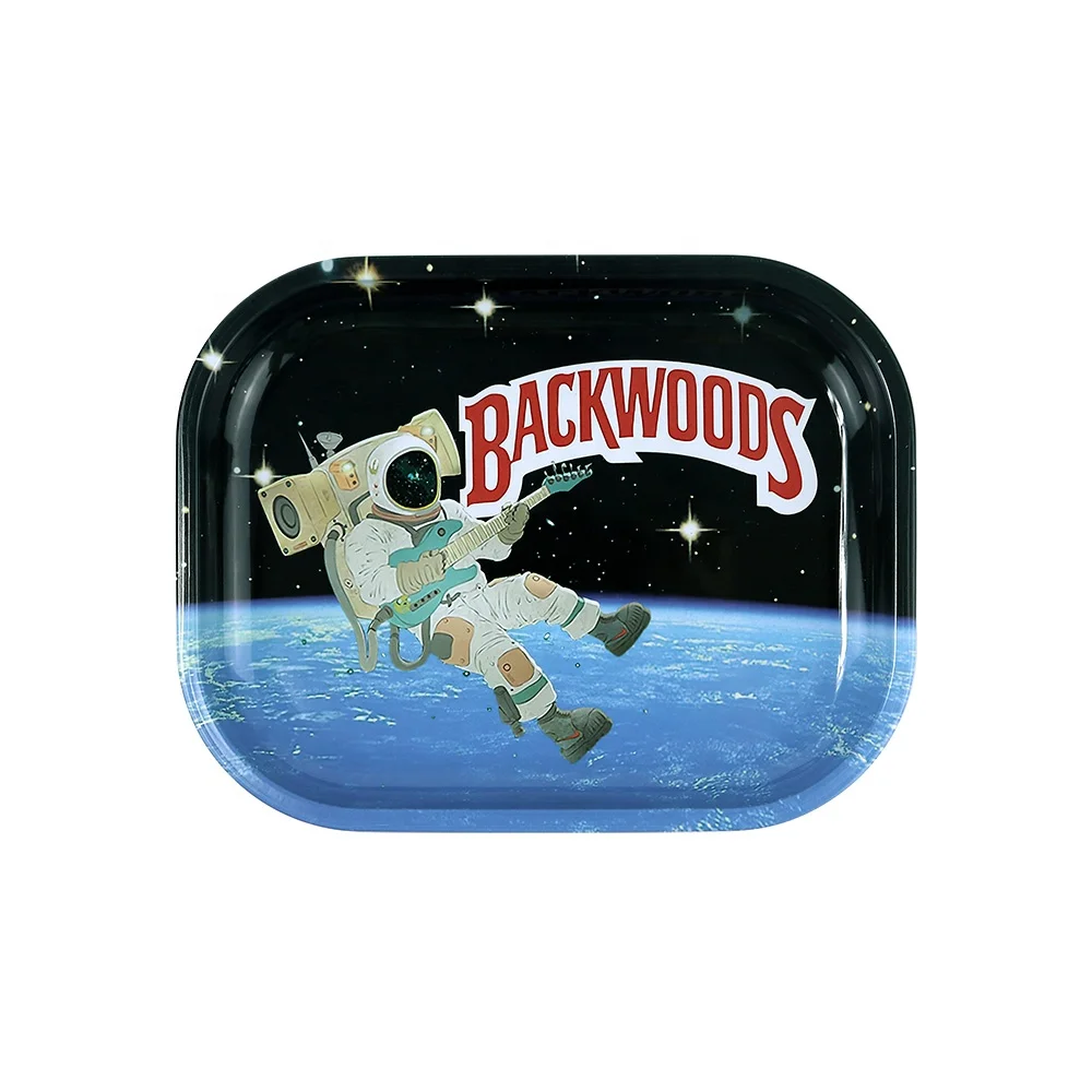 Wholesale tinplate rolling trayBackwood Printed Metal Tobacco Tray set smoking accessories herb Accessory for smoking tray