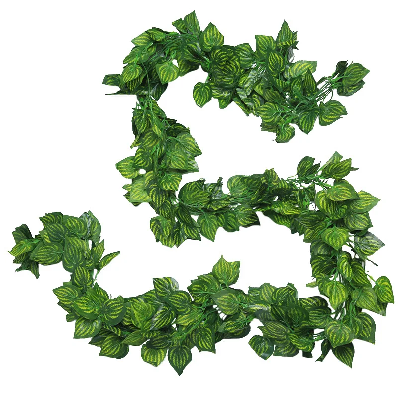 Green 100 pcs Leaf 2.3M Home Decor Artificial Ivy Leaf Garland Plants Vine Foliage Flowers Hanging Garland
