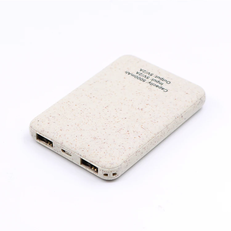 Biodegradable portable mobile phone 5000mah quick charge 3.0 qi wireless charger ECO friendly power bank