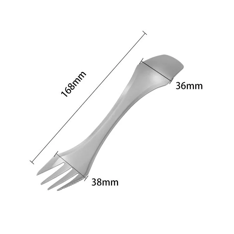 Light Weight 3 in 1 Camping Utensils Titanium Camping Combo Spoon Fork Knife