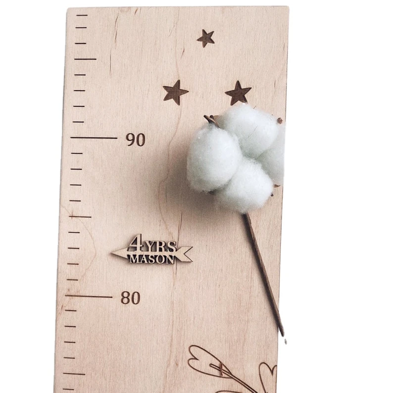 Wooden Ruler Growth Height Chart Kids Decoration Modern Farmhouse Style Height Chart Measurement Ruler Baby Shower Gift