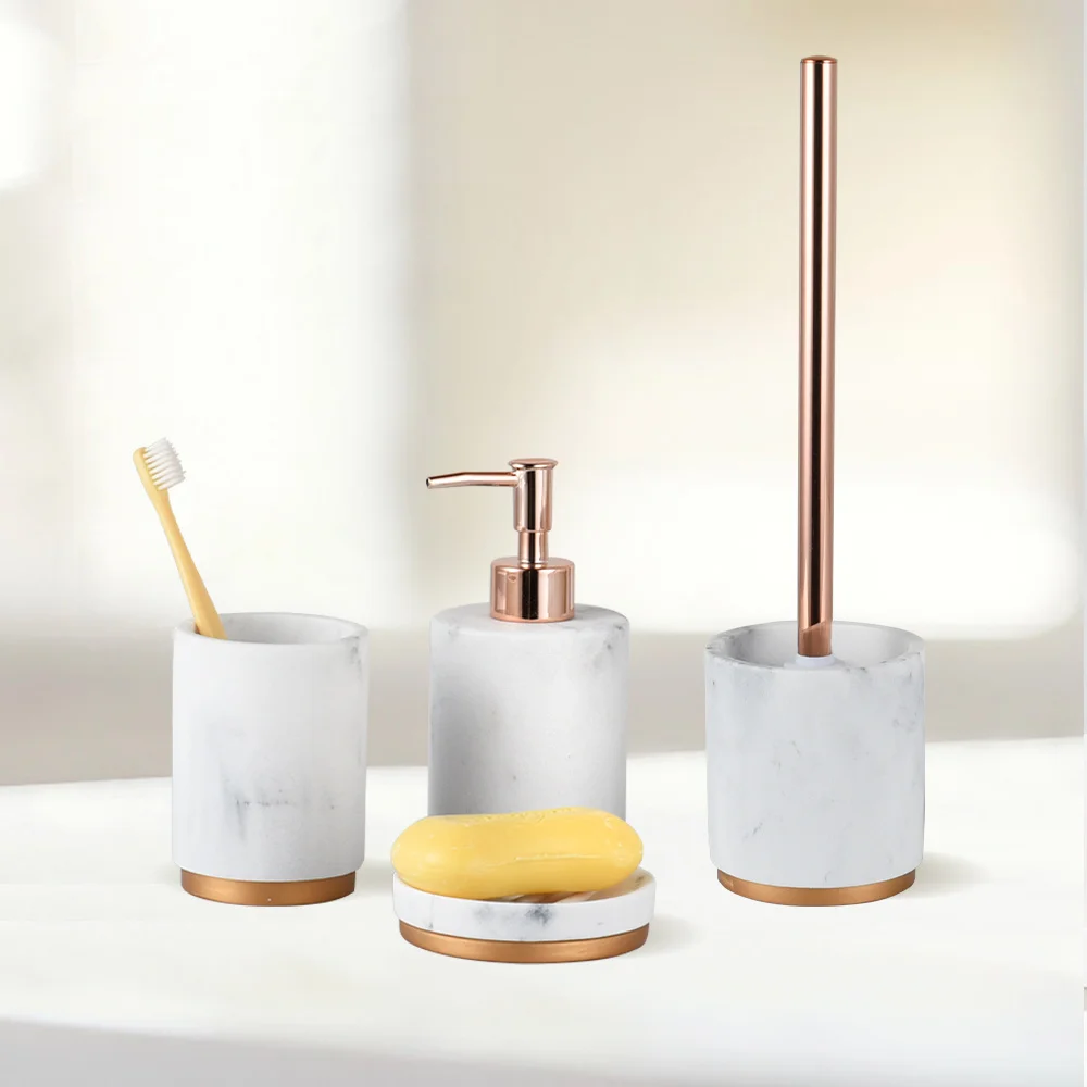 Wholesale Promotional Plastic Bath Accessory Complete Set  Simple Bathroom Accessories Set 3 Pcs Ba014s04