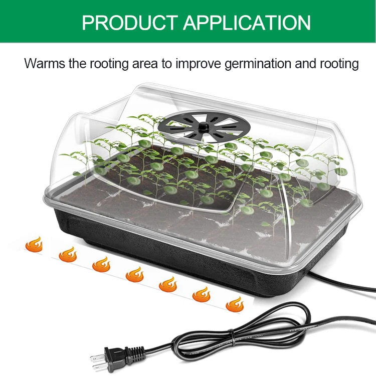 seedling starter trays with Heat Mats Humidity Dome Clear Cell Tray seed Propagator
