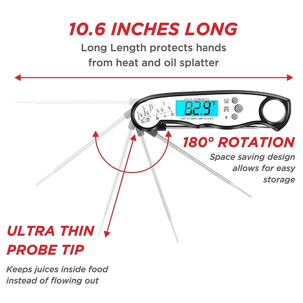 Best Selling Folding Waterproof Instant Read Kitchen Household Meat Food Digital