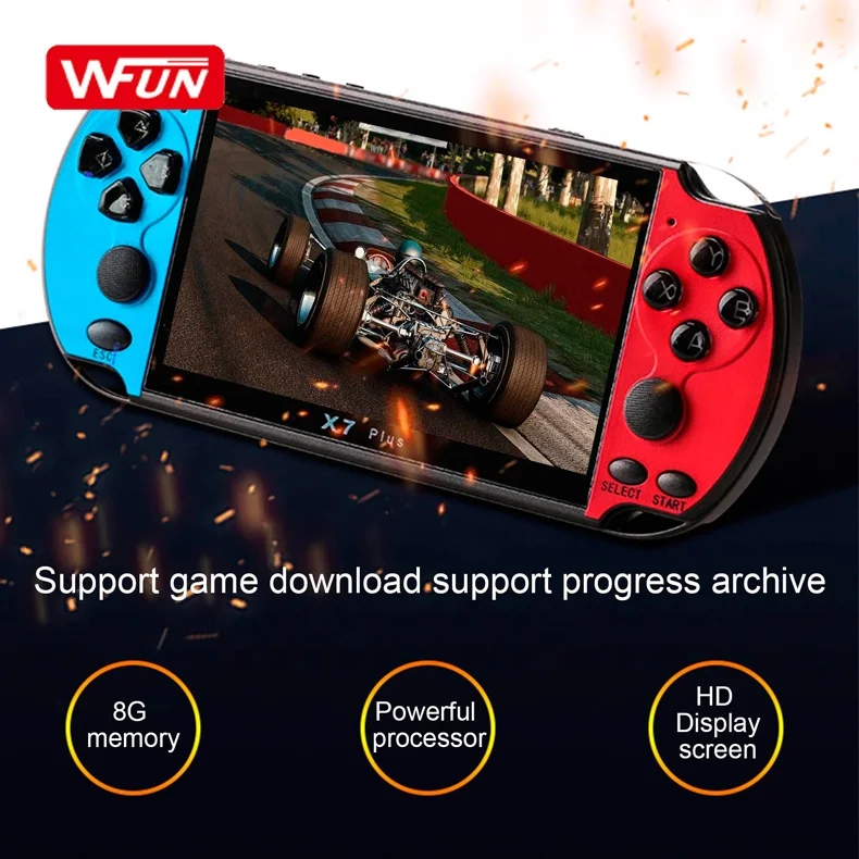 Консоль X7 Plus 5 1 дюйма Consola 128 бит портативная игровая консоль 10000 игр для