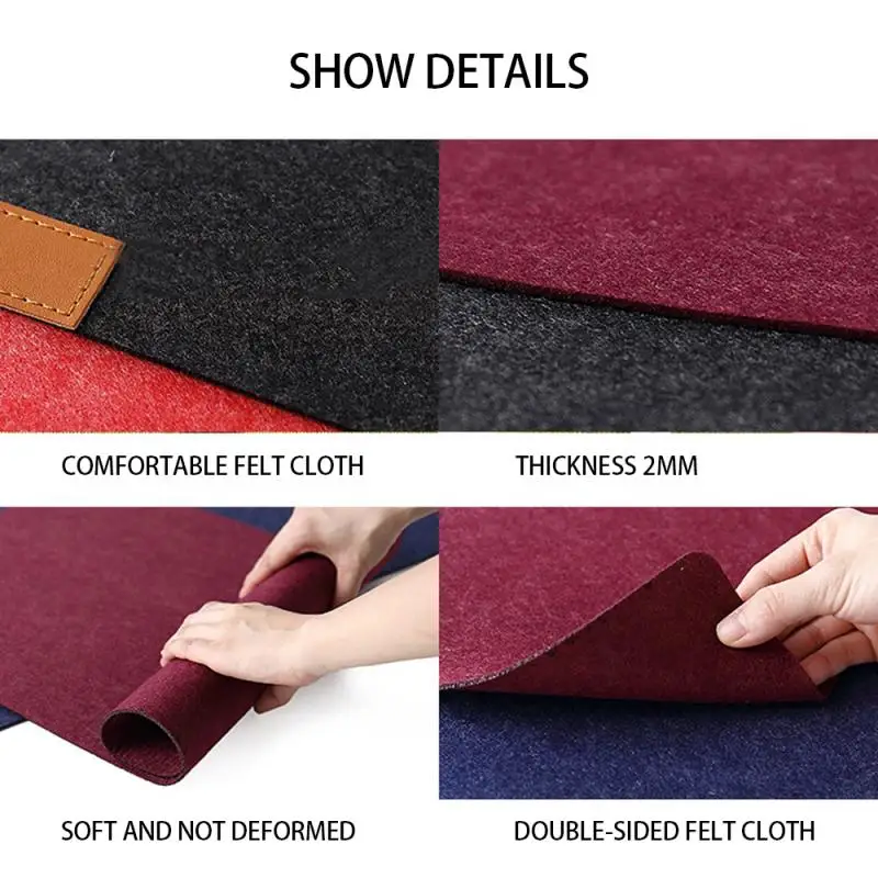Customised logo extended  Wool Felt Laptop Cushion Desk Non-slip mouse pad black Gaming Mouse pad mat