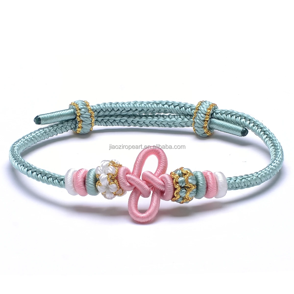 Handmade Peach Blossom Knot Bracelet Fashion String Jewelry with Chinese Elements 3mm/2mm Trendy Style