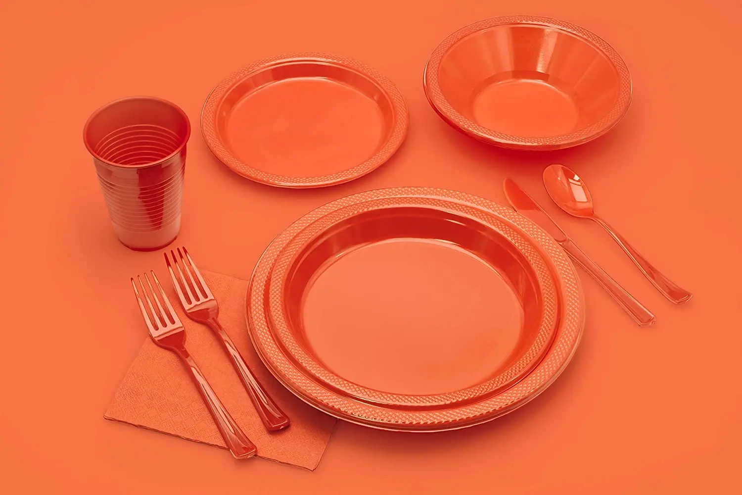 Reusable Plastic Plate For Parties Orange Recyclable Dessert Salad Blister Plates Dinner Party Plates For All Occasions