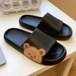 Summer woman and man  indoor outdoor thick sole animal bear  EVA slides slipper sandals