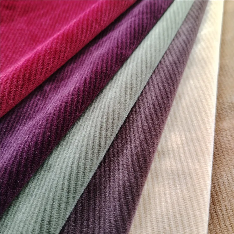 WARP KNIT SUPER SOFT RIB FABRIC SPANDEX VELVET 280GSM STRIPE HOT SALE CHEAP ONE SIDE BRUSH