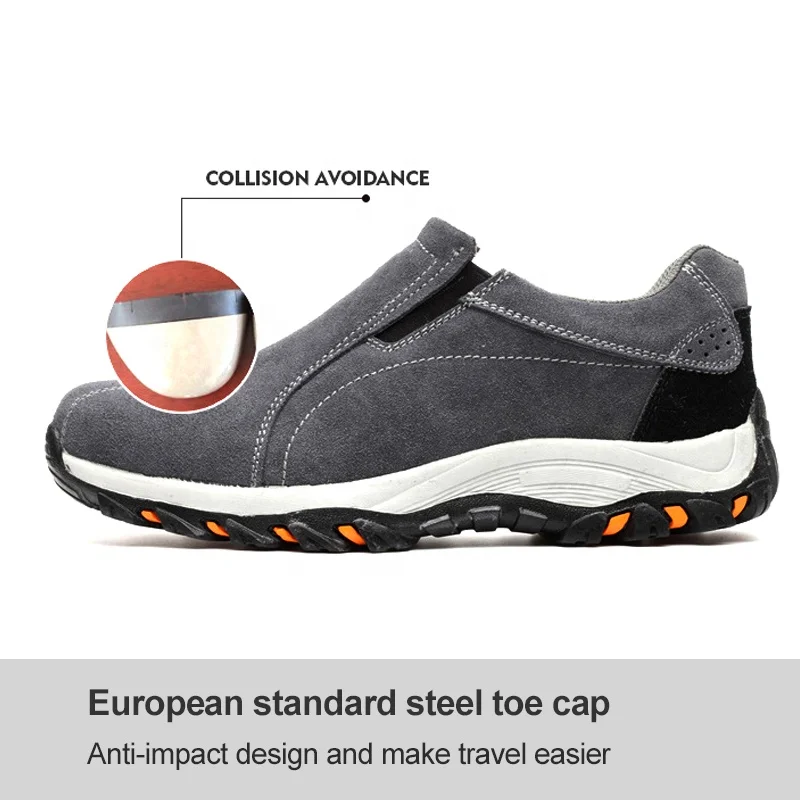 mesh net breathable suede upper material steel toe and sole anti piercing anti puncture leisure men safety shoes