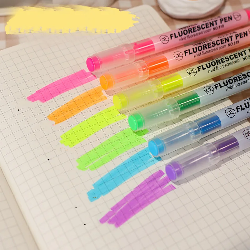 Highlighter Double Head Selling Macaron Color Student Focus Marker Pen Morandi Light Highlighter