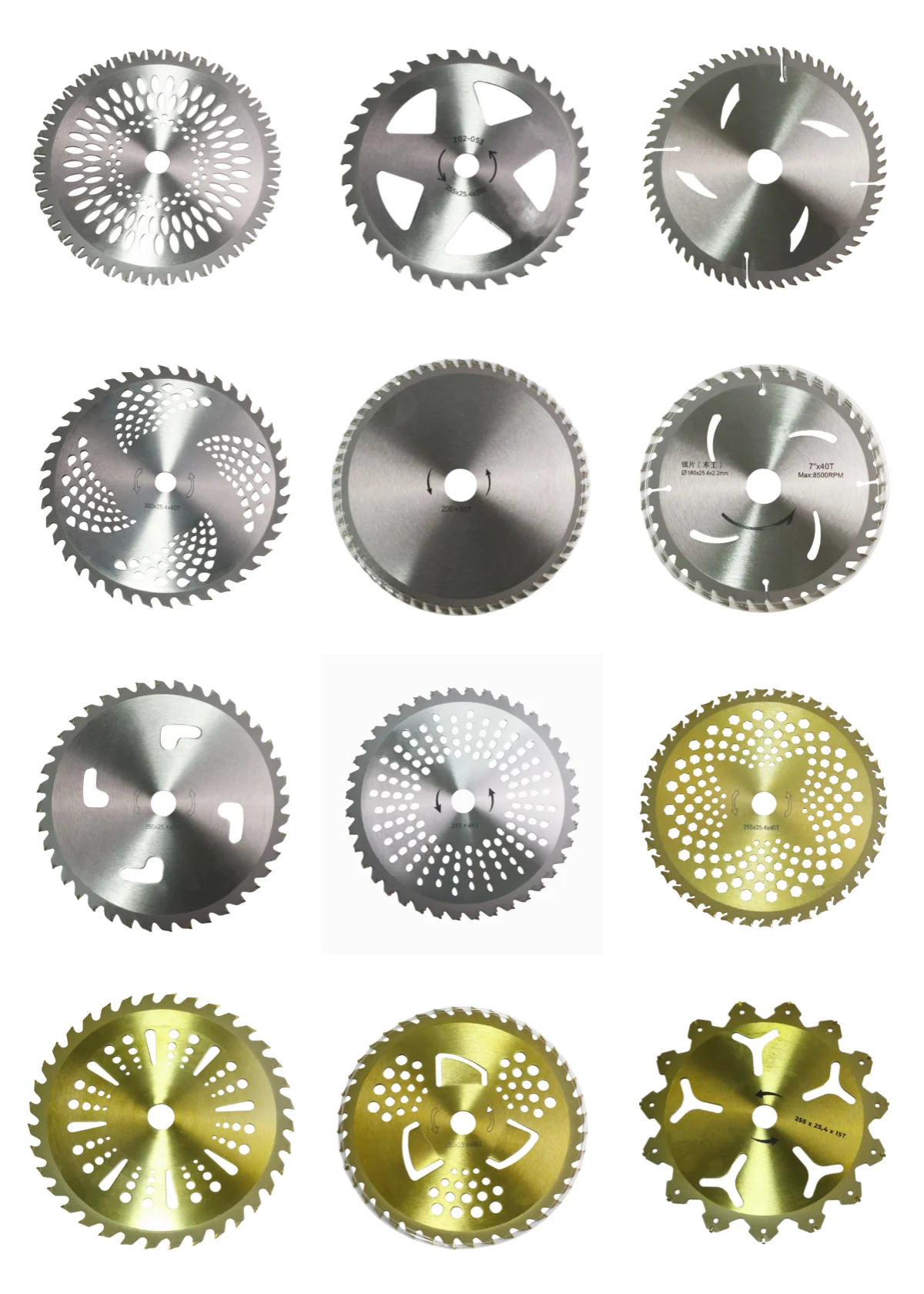 General Purpose 255mm 40T Carbide Tipped Circular Cutting Discs For Grass Brush Cutter Blade