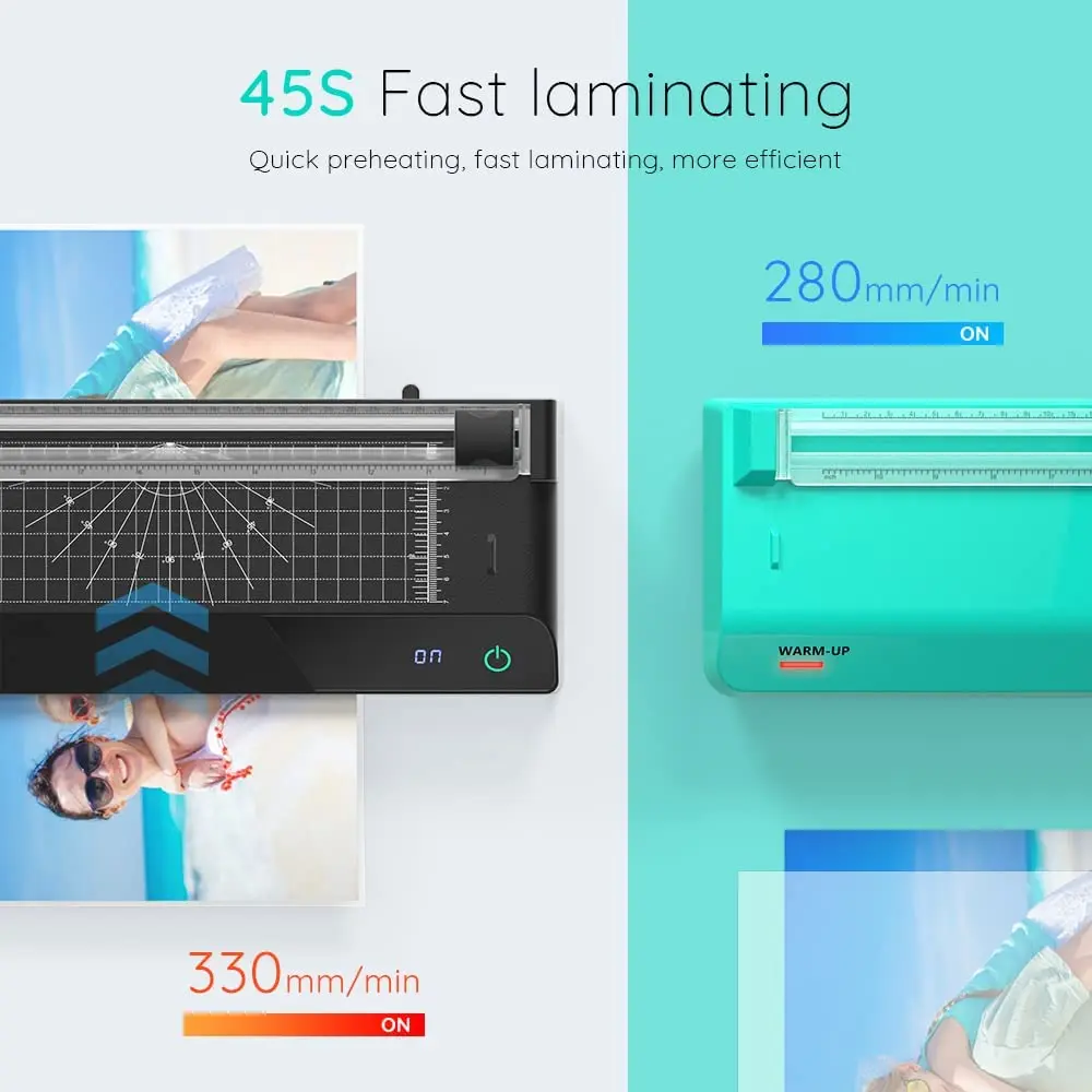 Multi Functional A4 Cold and Hot 9 Inch Automatic Laminating Laminator Machine with Cutting