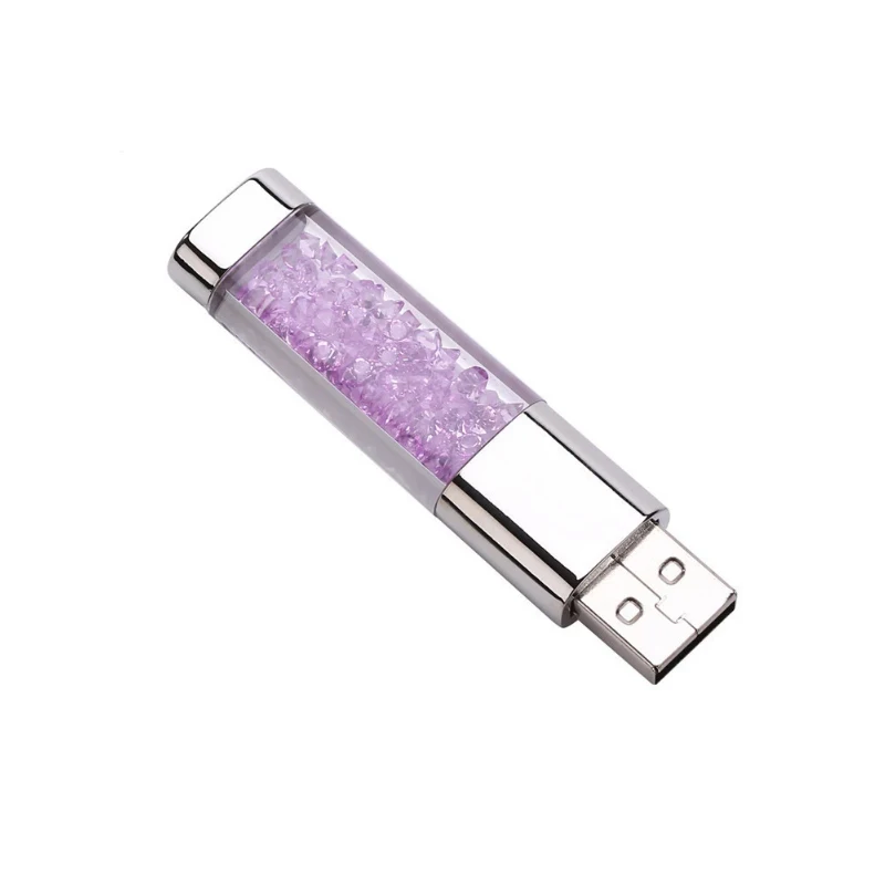 
Santoda glass blue led light transparent crystal shell dj cr pen shape usb flash drive pendrives 