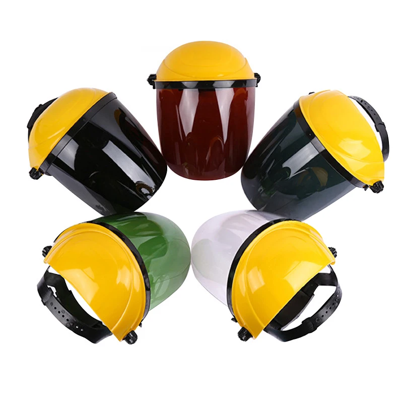 Yellow top transparent glass welding protective high temperature resistant argon arc electric safety full face visor s hield