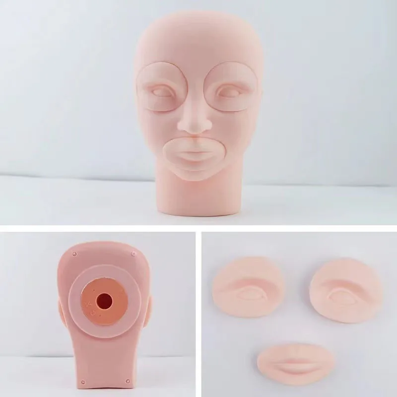 4D Face Skin Permanent Makeup Eye Lip Skin Tattoo Practice Head Skin