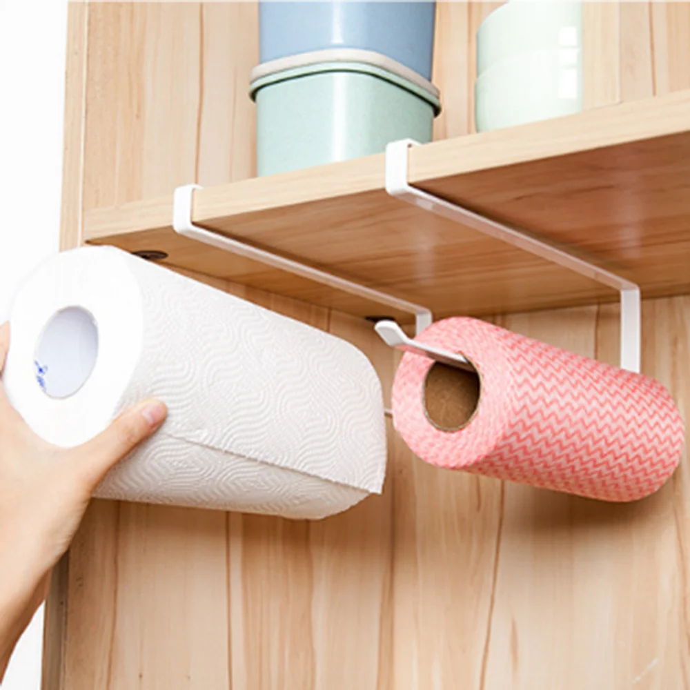 Under Cabinet Paper Towel Holder Hanger Paper Rolls Rack for Kitchen Bathroom Toilet