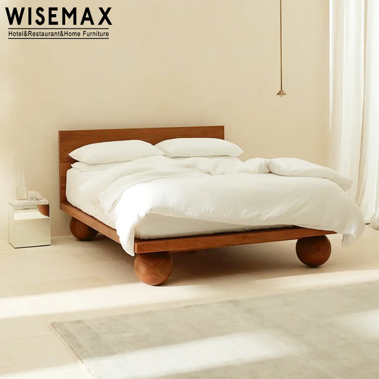 Мебель WISEMAX современная мебель для спальни рама из массива дерева ореха белая ткань двуспальная кровать большого