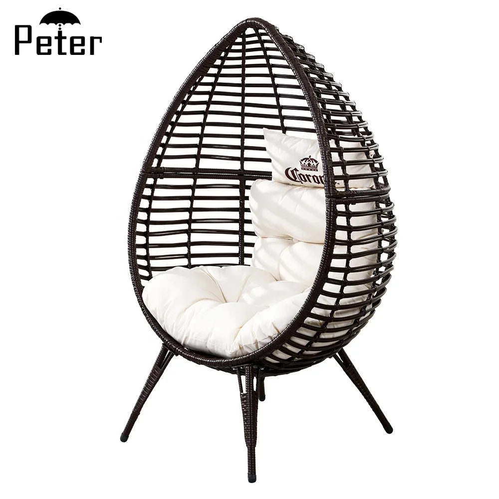 
Over Sized Patio Egg Chair on Legs Custom Wicker Rattan Chair of Egg for Patio or Home 