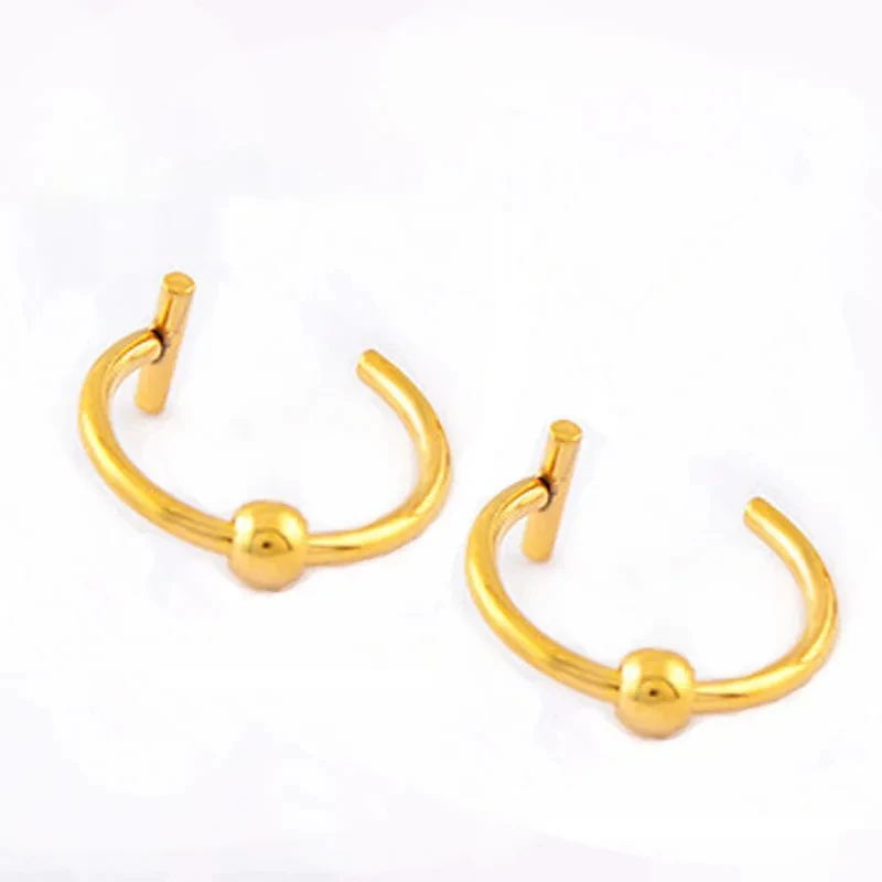 Creative Design Popular Personality Piercing Ring Without Hole Lip Ring Titanium Stainless Steel Fake Lip Nose Stud Ring