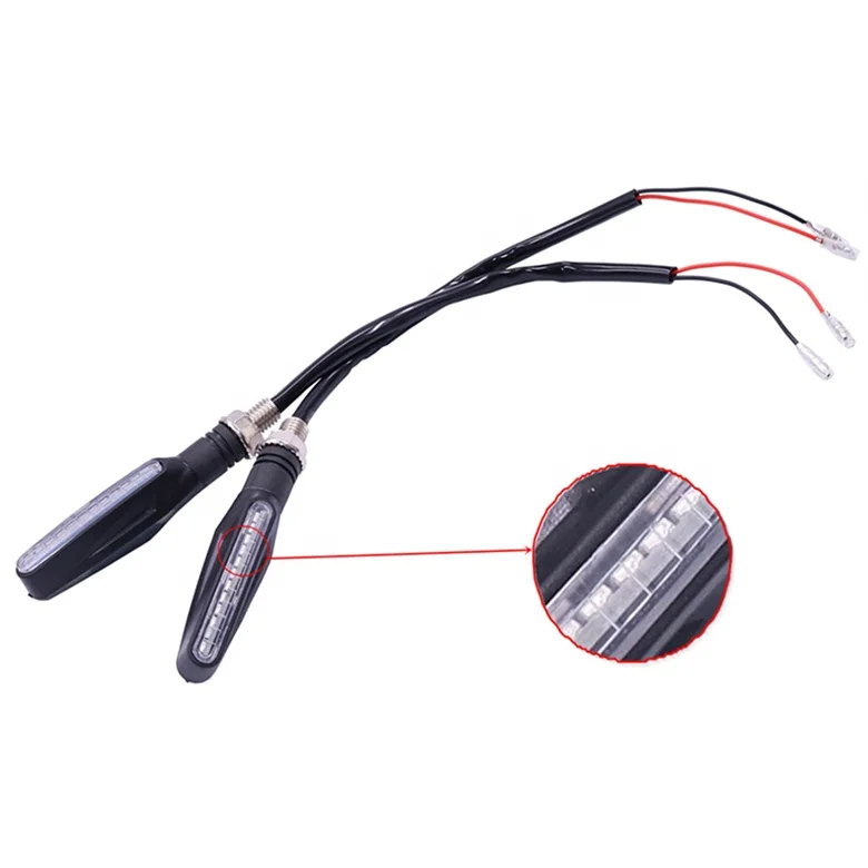 Sequential Switchback Bike Indicator Lamp 12V DRL Motorcycle Indicators LED Turn Signal Strip Lights