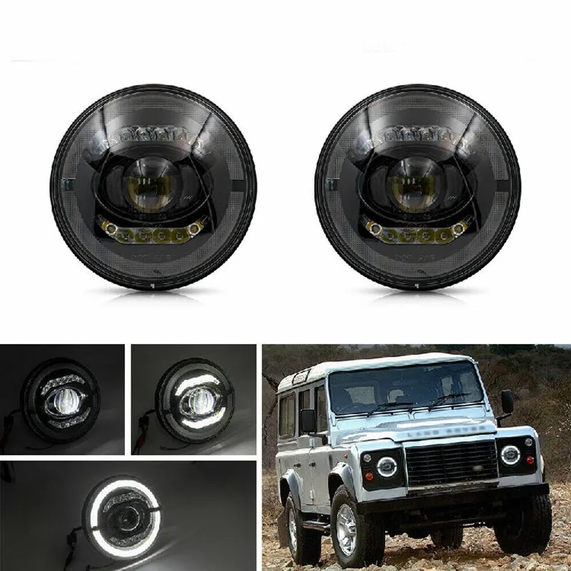 7inch Round LED Headlight High Low Beam With DRL Parking Led headlight for Land Rover Defender 90/110