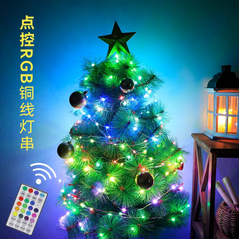 10m Fairy Lights RGB Smart Christmas Tree Lights Point APP Control Colorful USB Powered Flash Christmas Outdoor RGB Led String