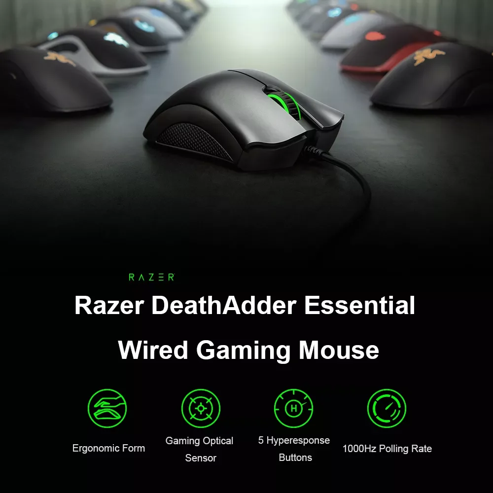 Promotion  original Razer Deathadder Essential Wired Gaming Mouse with 6400DPI