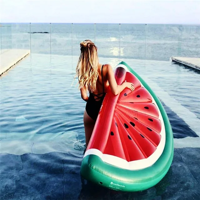 
Cheap watermelon inflatable float bed row inflatable swimming pool water park floating air mattress 