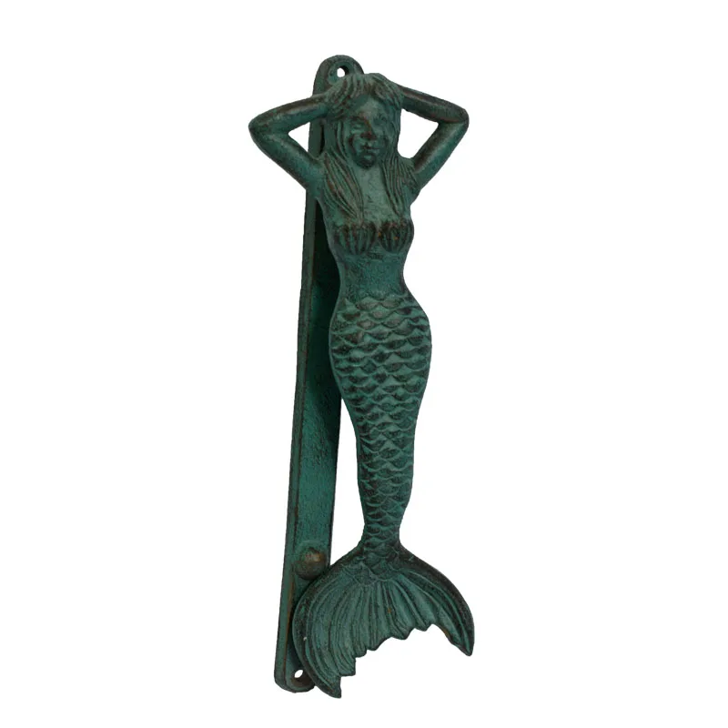 European metal crafts collection cast iron  mermaid door knocker high quality best sell antique brass