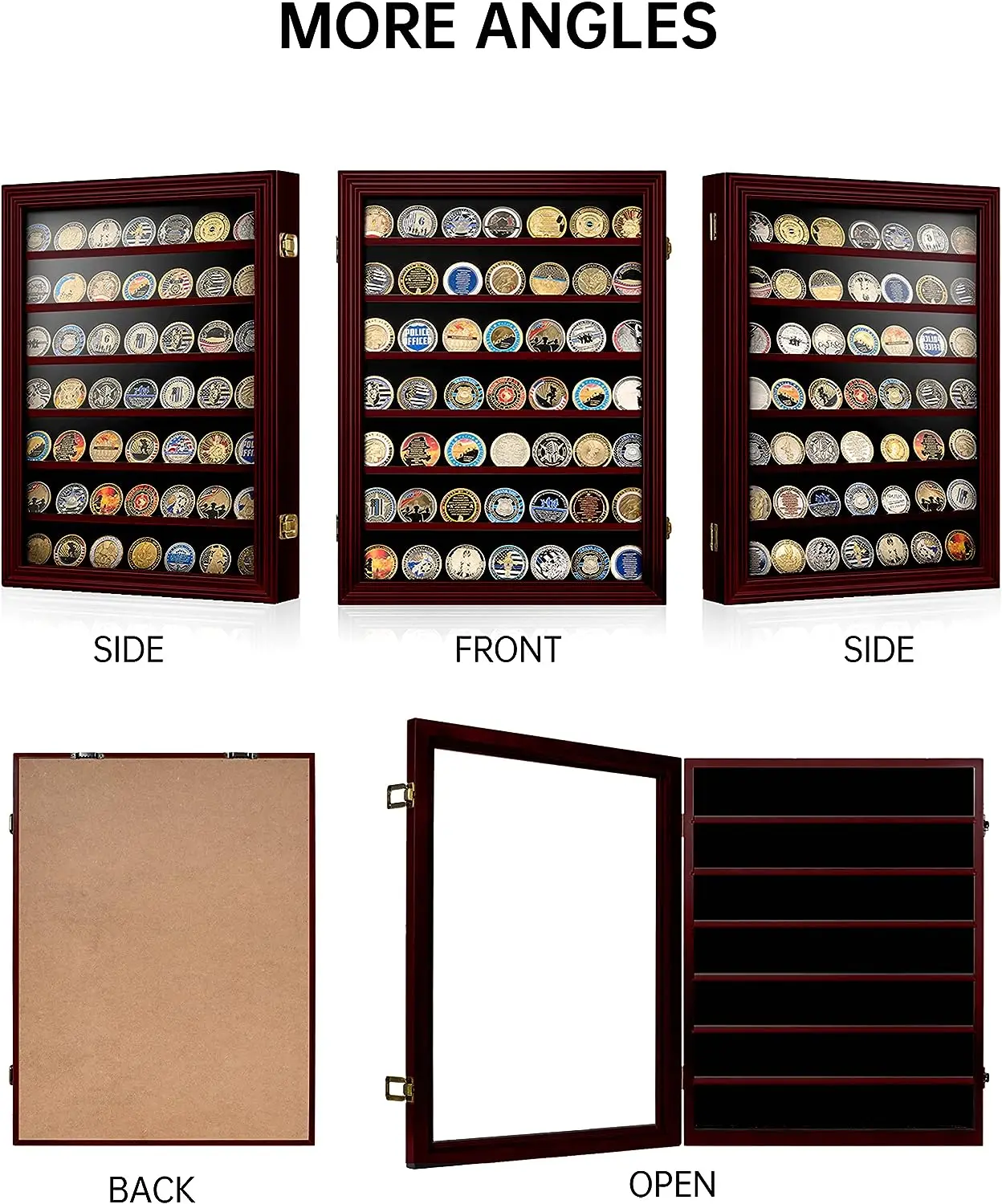 Solid Wood Coin Display Box Case Holds 100 Coins Military Coins Wood Packing Box with Removable