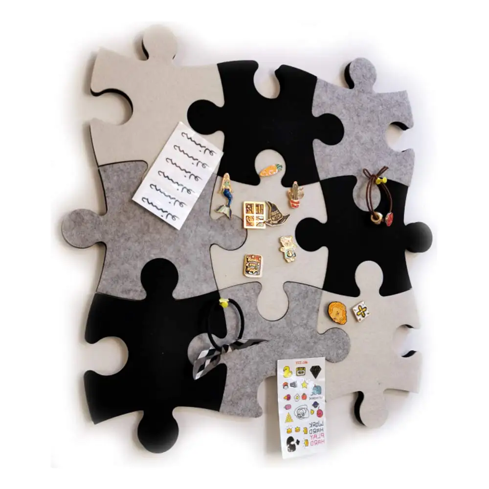 
Room notes custom colorful self adhesive puzzle shape felt eva small wall decorative stickers pin bulletin board cork board 