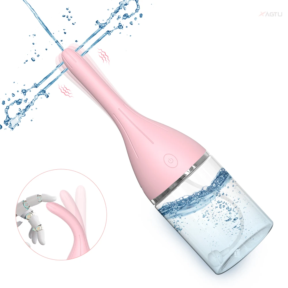 Anal Enema Big Capacity Cleaner 3 Squirt  Vibration Modes Shunt Design Better to Drainage for Water Body Safe Silicone Cleaner