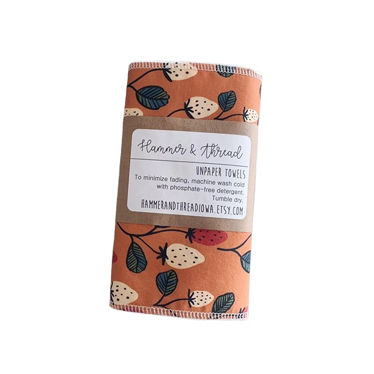 Organic Zero Waste Cloth Eco-friendly Cotton Paperless Cleaning Cloth Towels Washable Tea Napkins Kitchen Unpaper Towel Organic