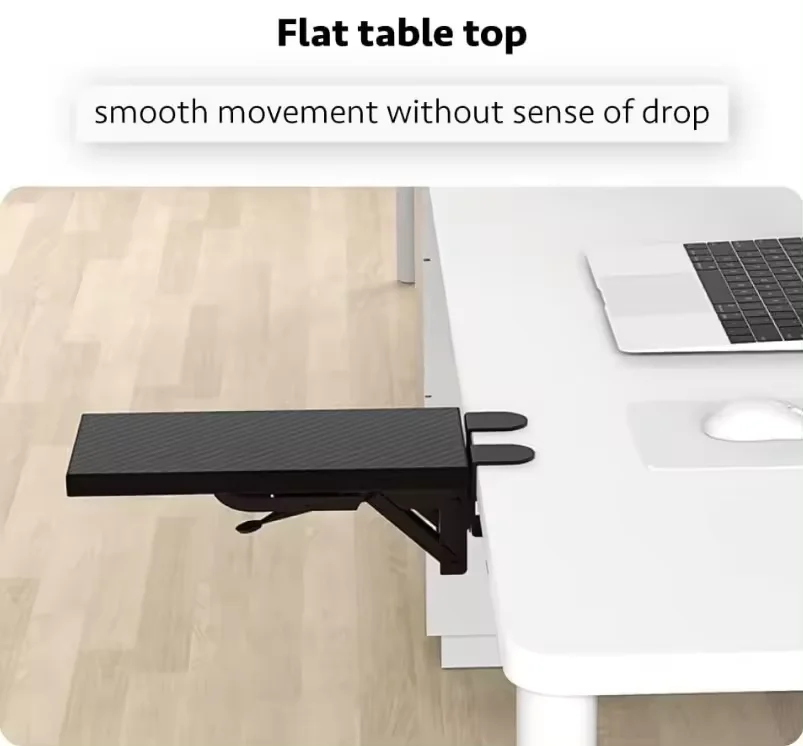 Computer Elbow Arm Support Table Mount Arm Wrist Rest Shelf Ergonomics Desk Extender Tray