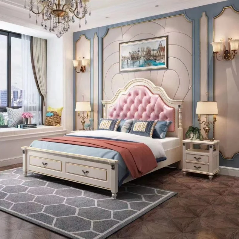 Court style bedroom sets furniture luxury king size bed queen size bed