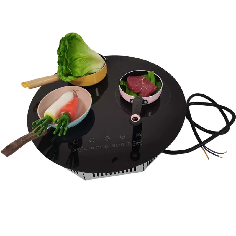 Hot Sale New Design Round Hotplate 3 Zone Induction Cooker Electric Touch Control Stove Hob Cooking