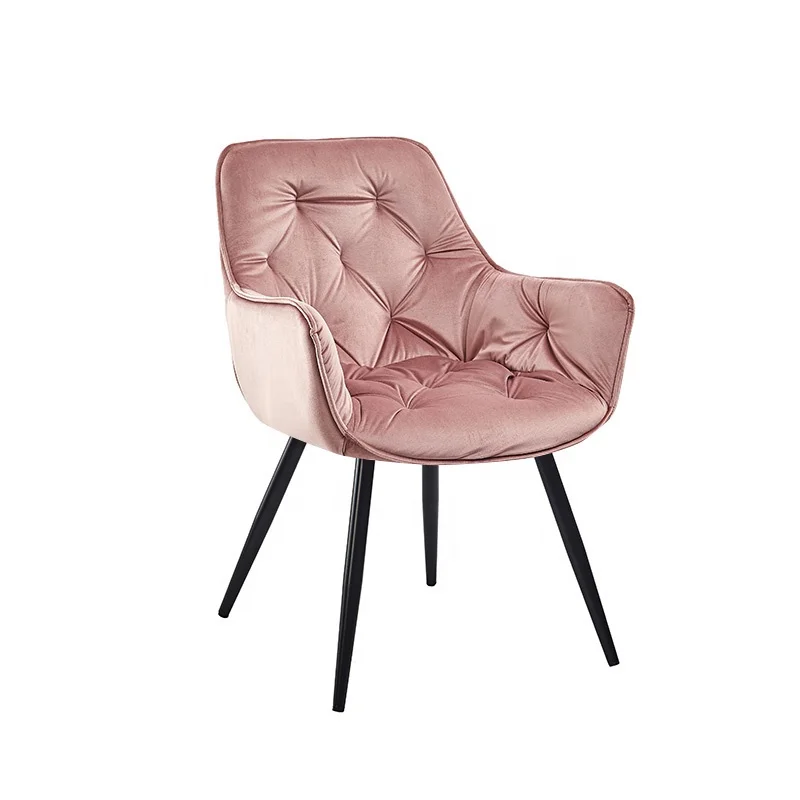 Modern Living Restaurant Dining Room Home Furniture Customized Velvet Sofa Chair Pink Hotel Dining Chair