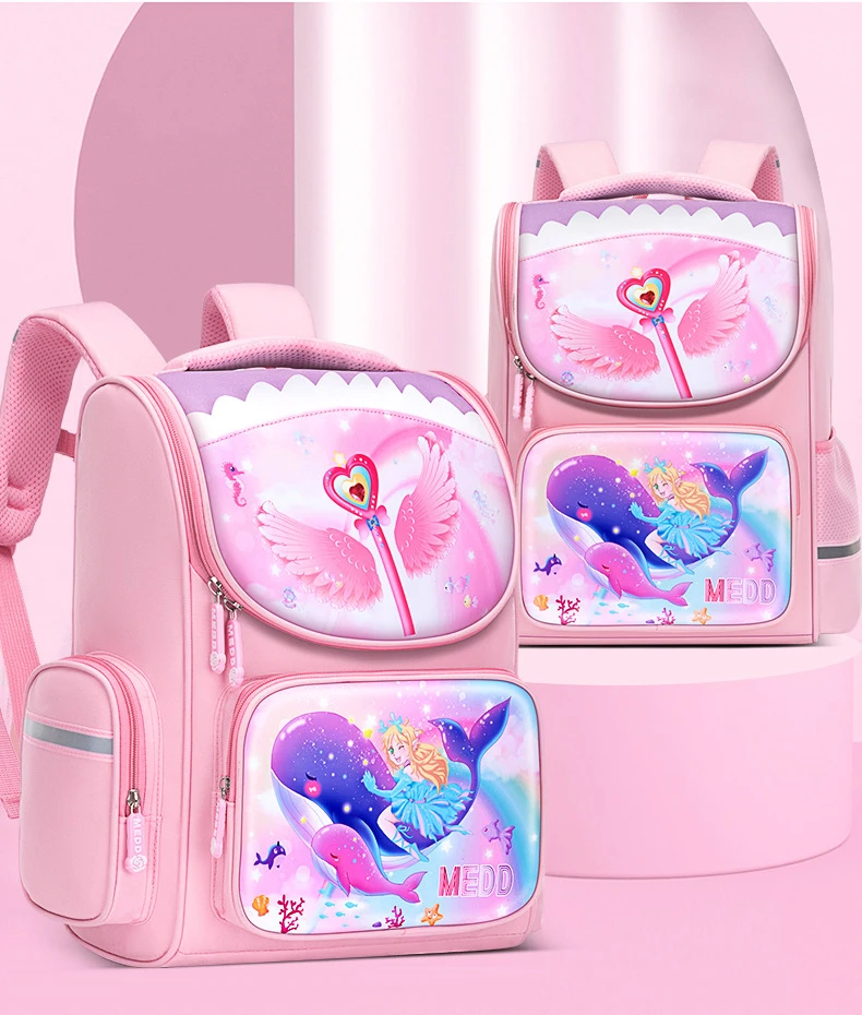 Waterproof function school bag cartoon cute unicorn kids school bag large capacity backpack for primary school students