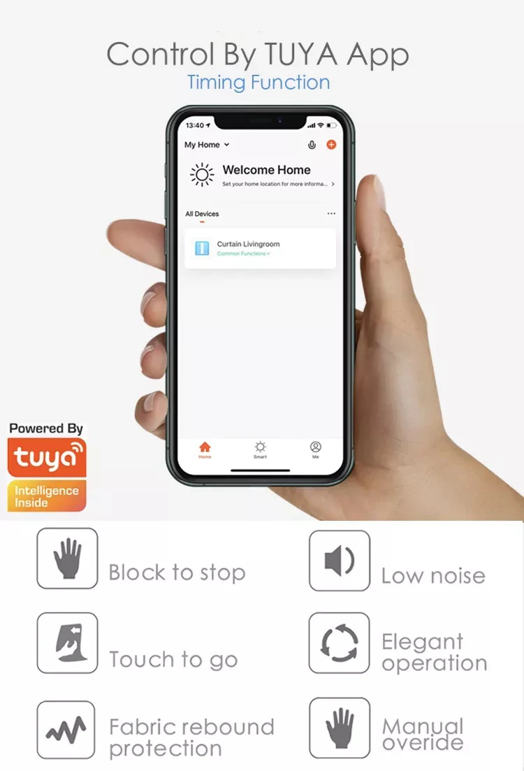 Lvtron Motorized Curtain System 100-240v DC Motor Automatic Motorized Electric Smart Wifi Curtain